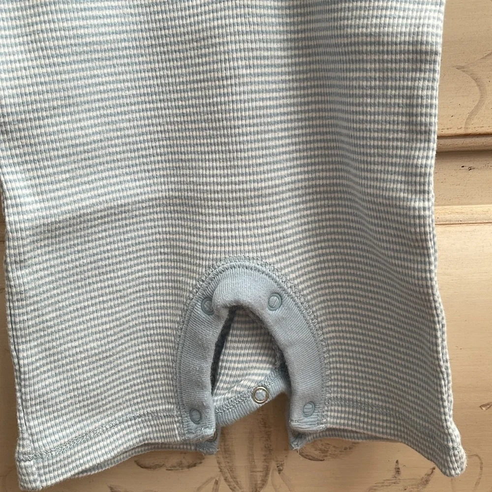 RALPH LAUREN STRIPPED RIBBED COTTON ONE PIECE BODYSUIT